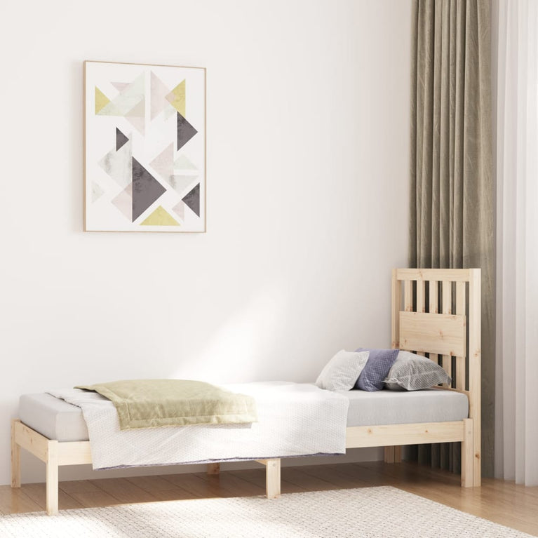 Bedframe massief grenenhout zwart 75x190 cm Small Single