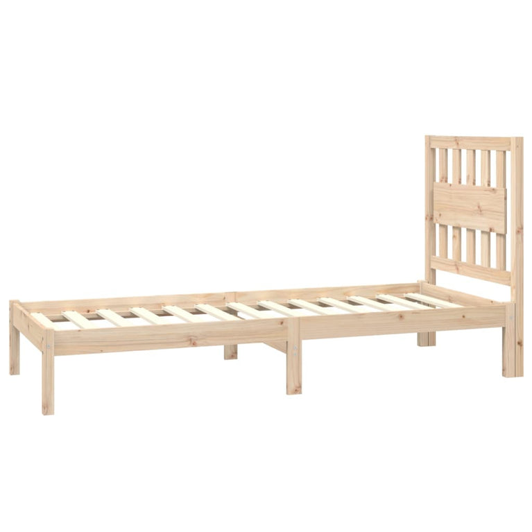 Bedframe massief grenenhout zwart 75x190 cm Small Single