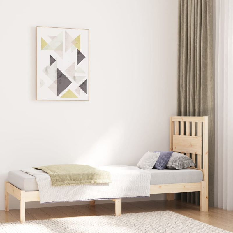 Bedframe massief grenenhout zwart 75x190 cm Small Single