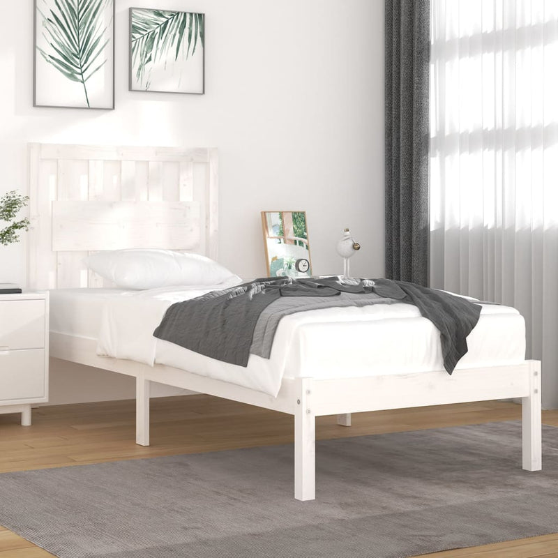 Bedframe massief grenenhout wit 90x190 cm 3FT Single
