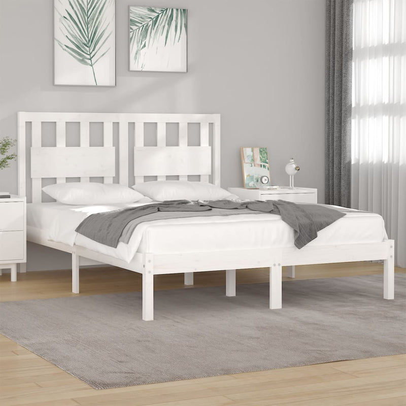 Bedframe massief grenenhout wit 120x190 cm 4FT Small Double