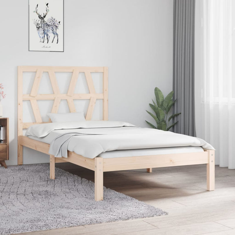 Bedframe massief grenenhout zwart 75x190 cm Small Single