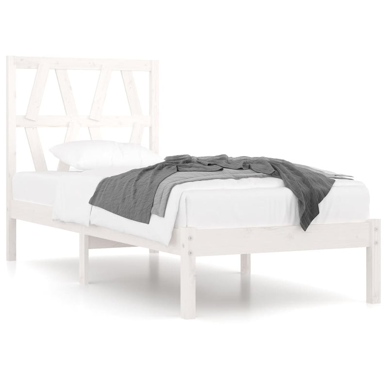 Bedframe massief grenenhout wit 75x190 cm 2FT6 Small Single