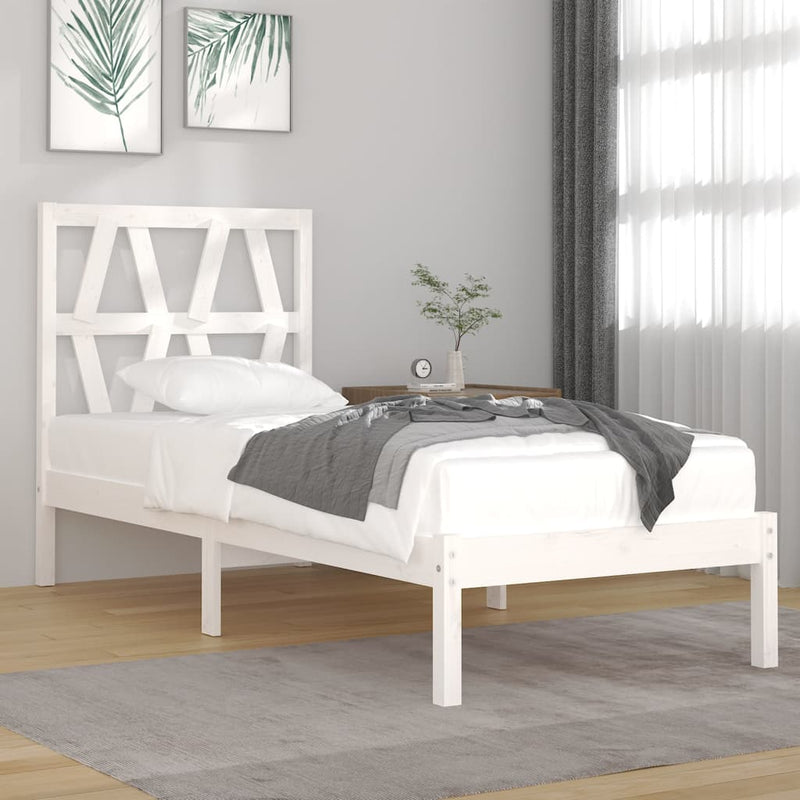 Bedframe massief grenenhout wit 75x190 cm 2FT6 Small Single