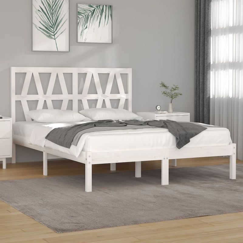 Bedframe massief grenenhout wit 120x190 cm 4FT Small Double