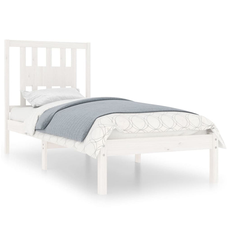 Bedframe massief hout wit 90x190 cm 3FT Single