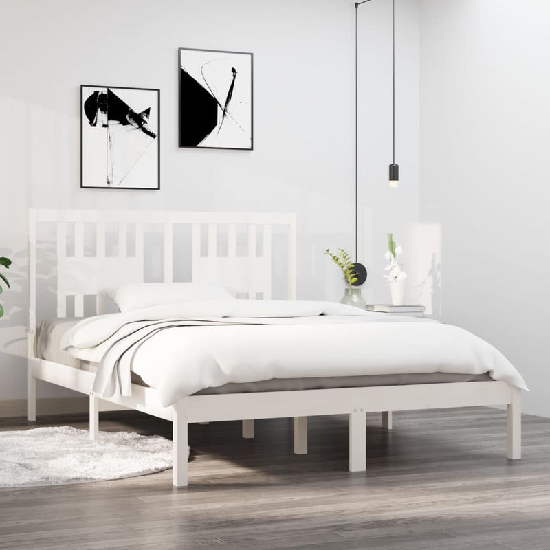 Bedframe massief hout wit 120x190 cm 4FT Small Double