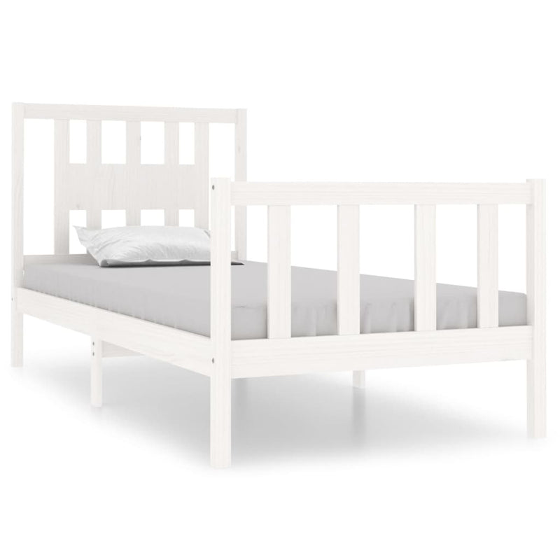 Bedframe massief hout wit 75x190 cm 2FT6 Small Single