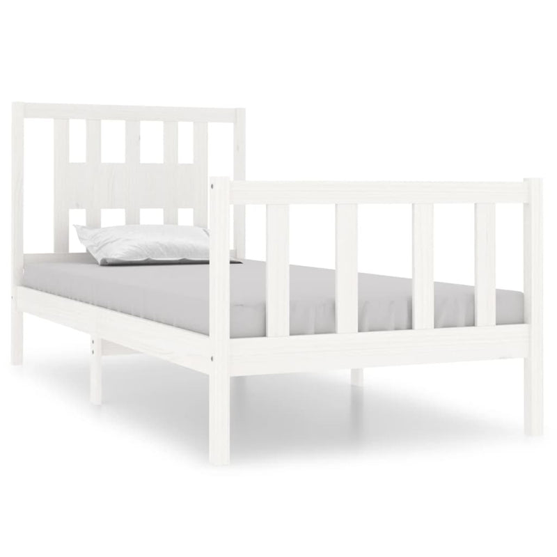 Bedframe massief hout wit 90x190 cm 3FT Single