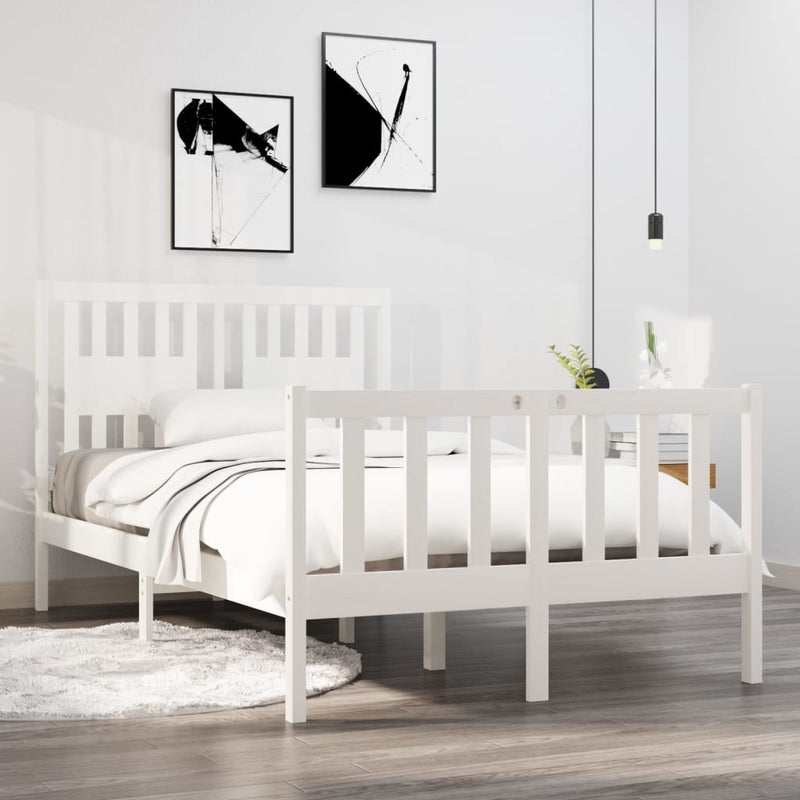 Bedframe massief hout wit 120x190 cm 4FT Small Double