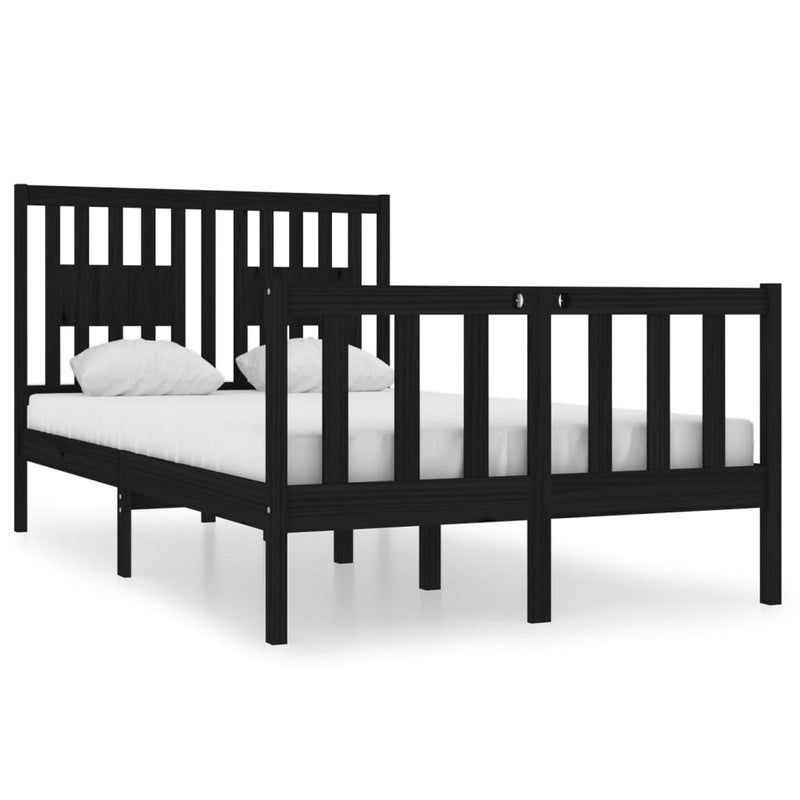 Bedframe massief hout zwart 120x190 cm 4FT Small Double