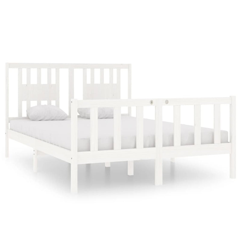 Bedframe massief hout wit 135x190 cm 4FT6 Double