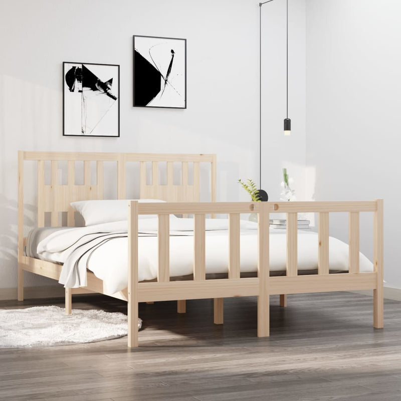 Bedframe massief hout 140x190 cm