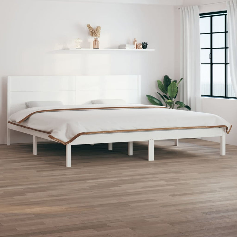 Bedframe massief hout wit 180x200 cm 6FT Super King
