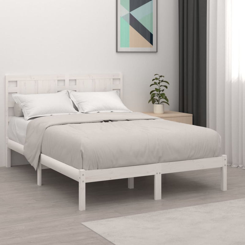 Bedframe massief hout wit 120x190 cm 4FT Small Double