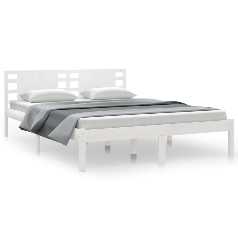 Bedframe massief grenenhout wit 140x200 cm