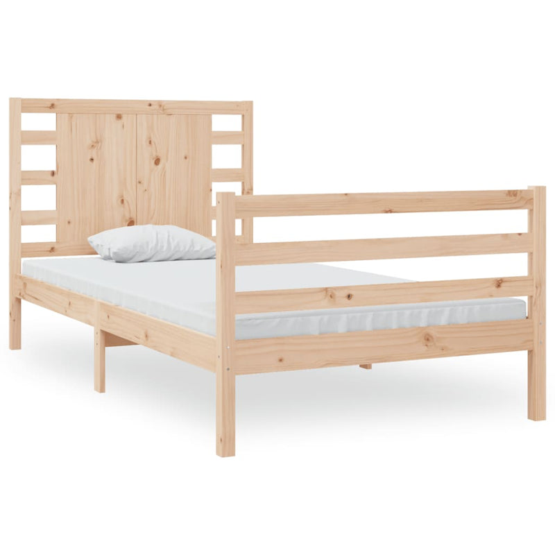 Bedframe massief grenenhout zwart 75x190 cm Small Single