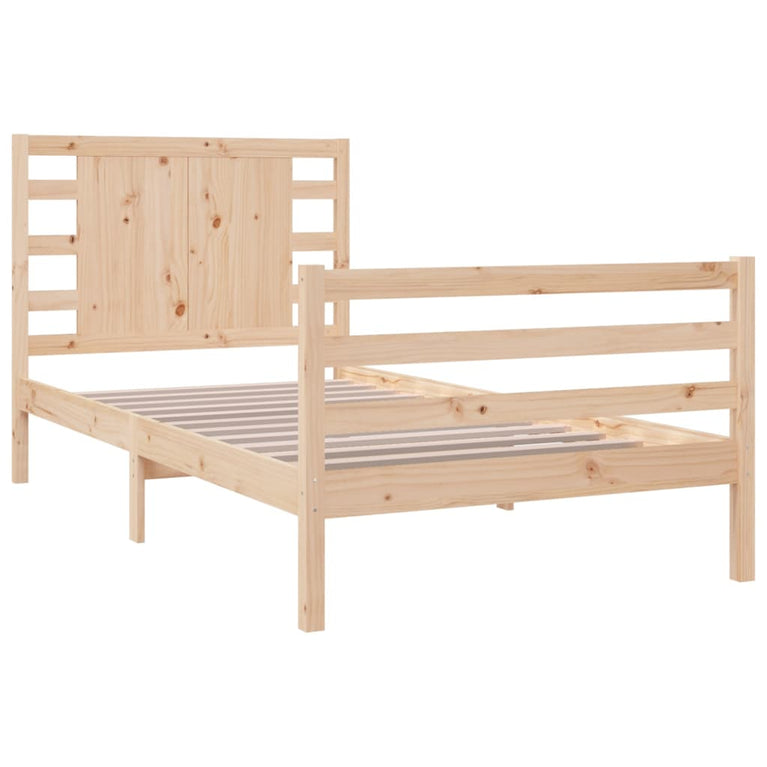 Bedframe massief grenenhout zwart 75x190 cm Small Single