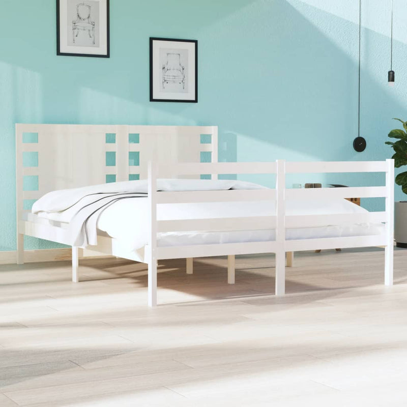 Bedframe massief grenenhout wit 120x190 cm 4FT Small Double