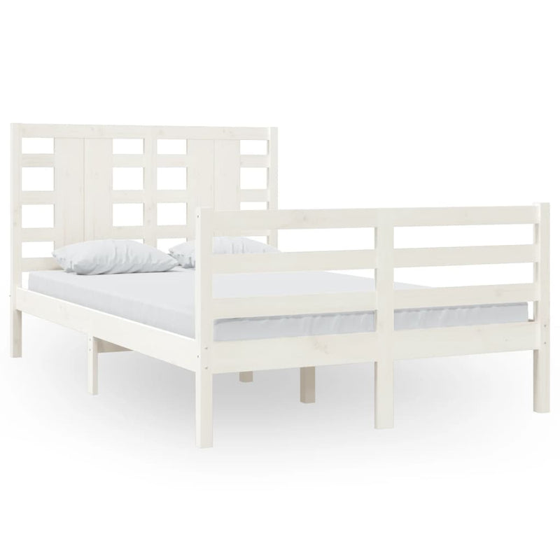 Bedframe massief grenenhout wit 120x200 cm