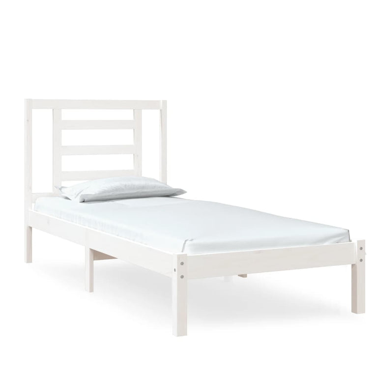 Bedframe massief hout wit 75x190 cm 2FT6 Small Single