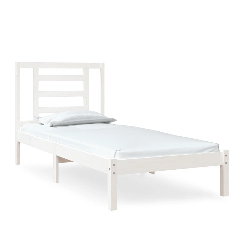 Bedframe massief hout wit 75x190 cm 2FT6 Small Single