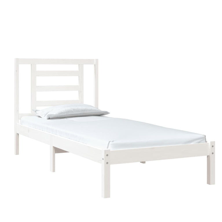 Bedframe massief hout wit 75x190 cm 2FT6 Small Single