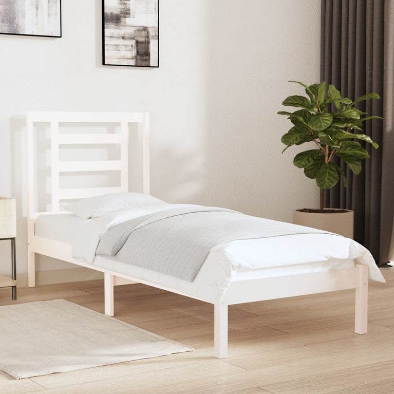 Bedframe massief hout wit 75x190 cm 2FT6 Small Single
