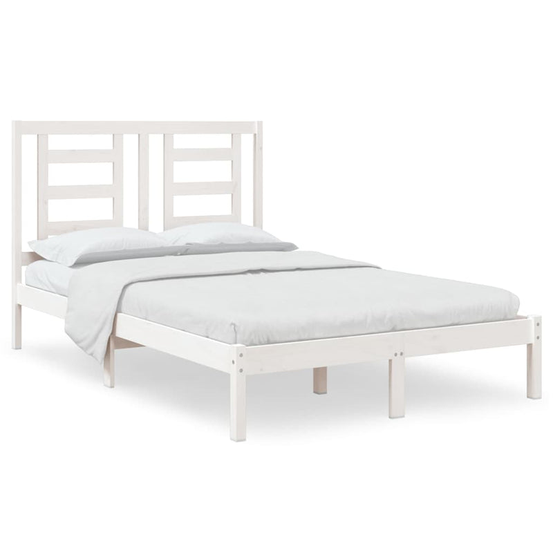 Bedframe massief grenenhout wit 120x200 cm
