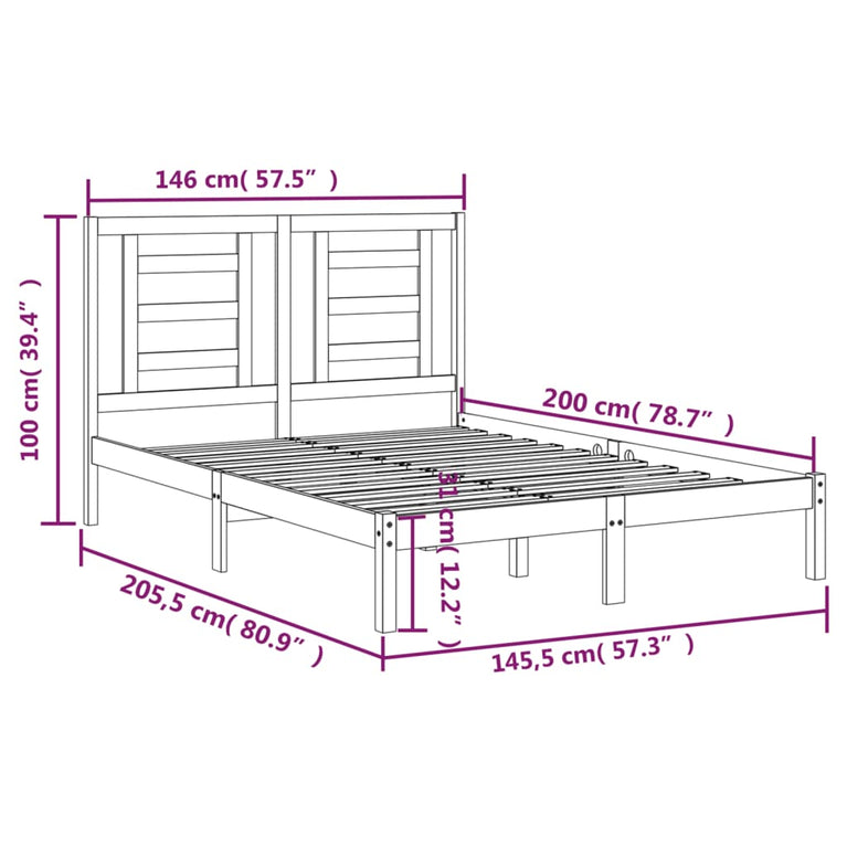 Bedframe massief grenenhout 140x200 cm