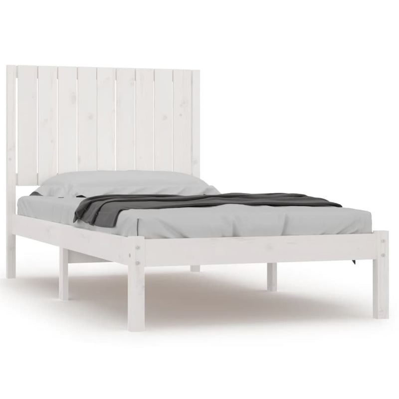 Bedframe massief grenenhout wit 90x190 cm 3FT Single