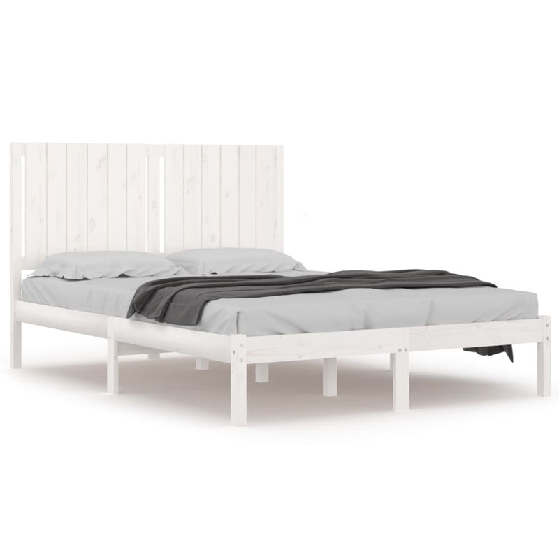 Bedframe massief grenenhout wit 135x190 cm 4FT6 Double