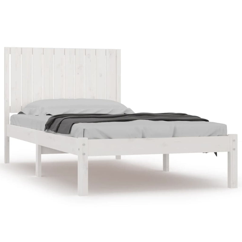 Bedframe massief grenenhout wit 100x200 cm