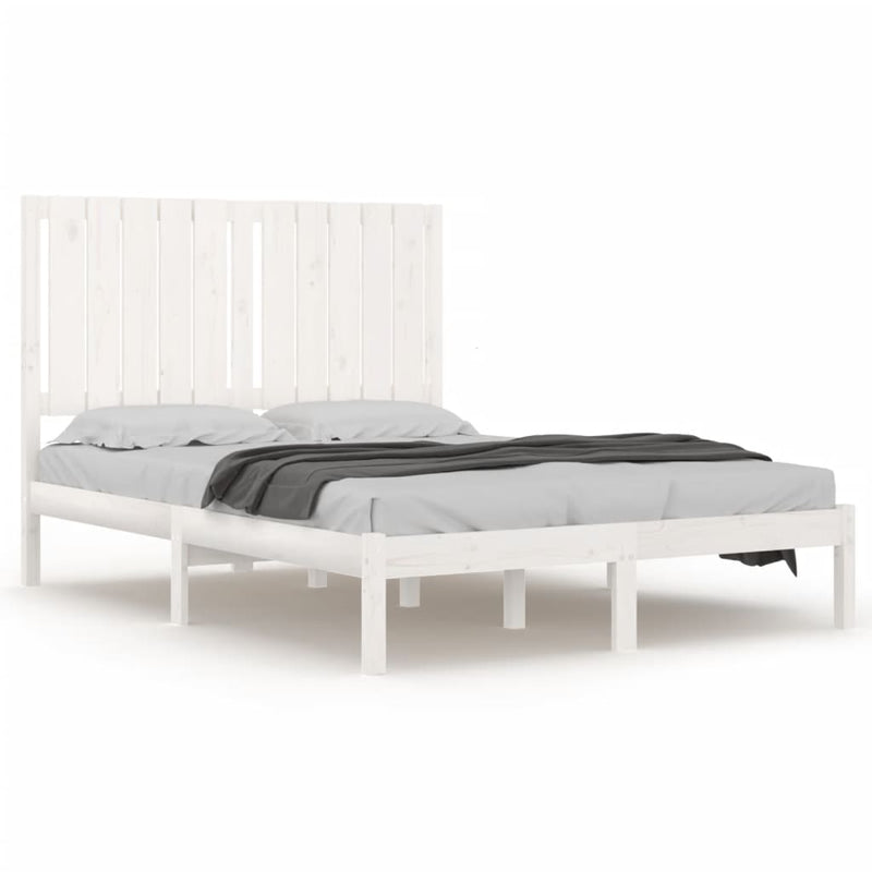 Bedframe massief grenenhout wit 120x200 cm