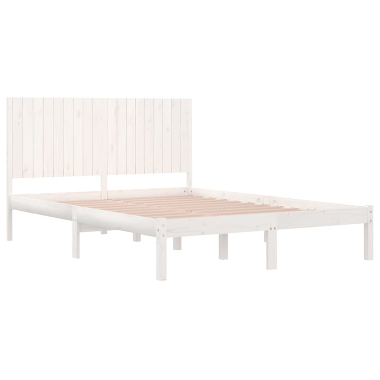 Bedframe massief hout wit 180x200 cm 6FT Super King