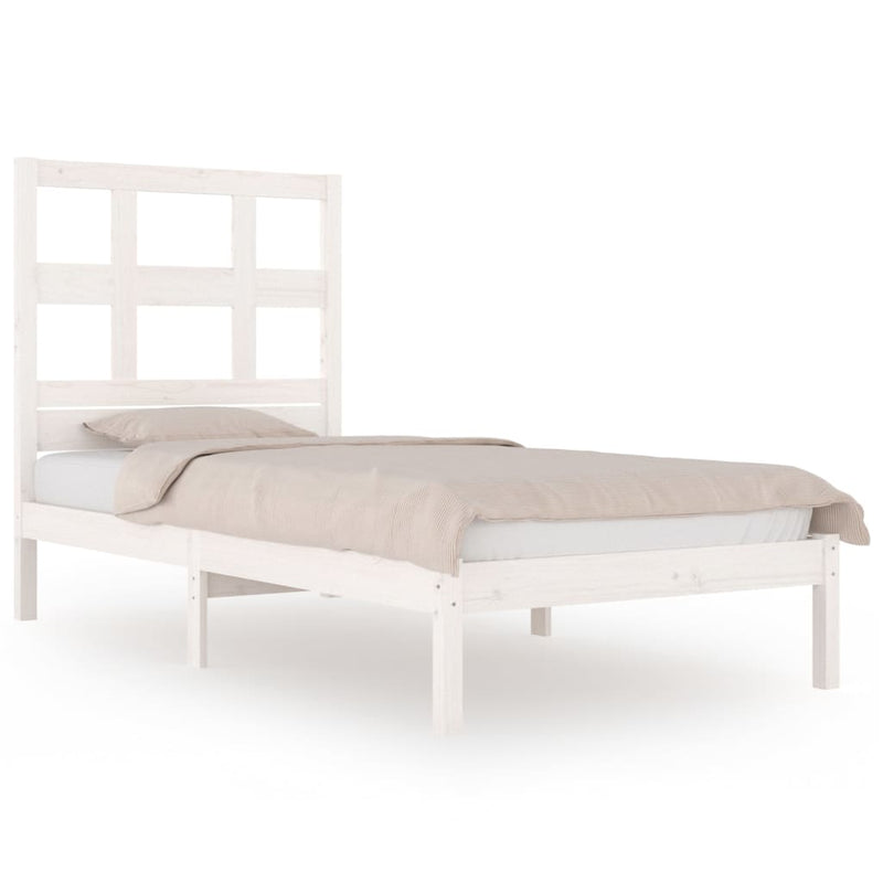 Bedframe massief grenenhout wit 90x190 cm 3FT Single