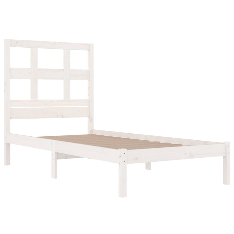 Bedframe massief grenenhout wit 90x190 cm 3FT Single