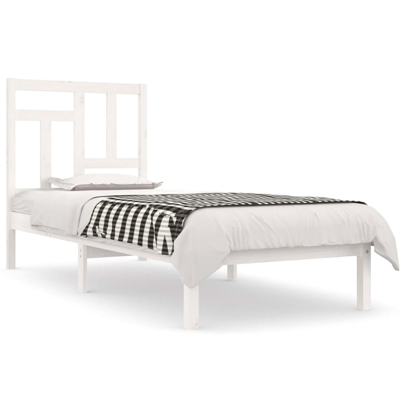 Bedframe massief hout wit 75x190 cm 2FT6 Small Single