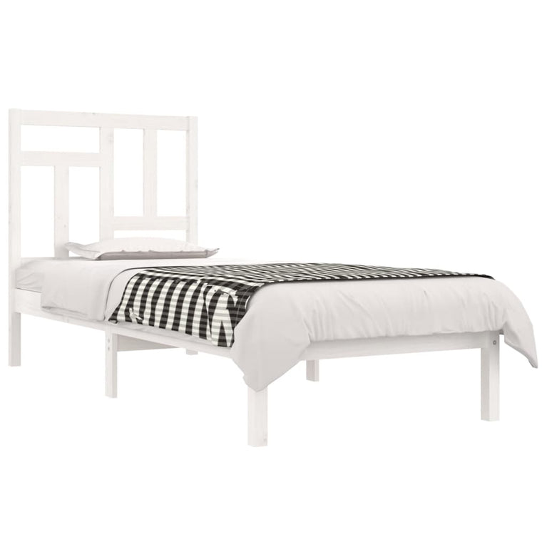 Bedframe massief hout wit 75x190 cm 2FT6 Small Single