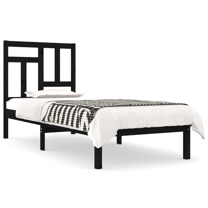 Bedframe massief hout zwart 75x190 cm 2FT6 Small Single