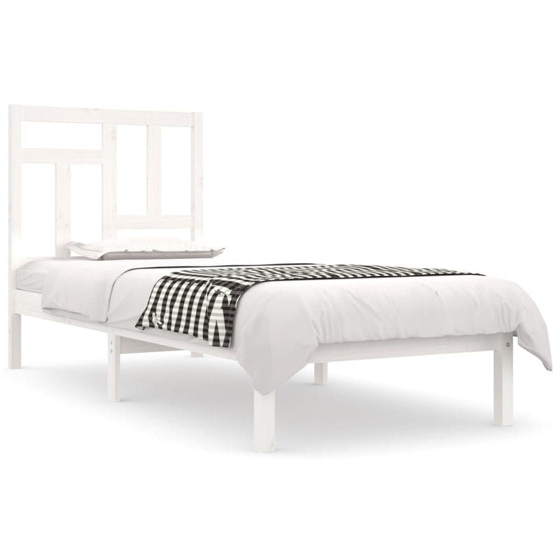 Bedframe massief grenenhout wit 90x190 cm 3FT Single