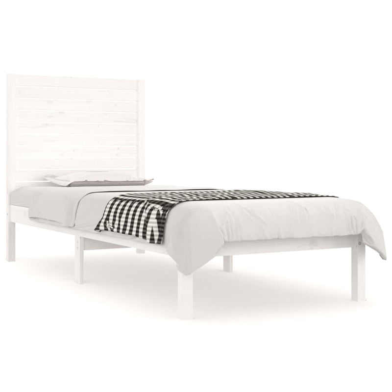 Bedframe massief hout wit 75x190 cm 2FT6 Small Single