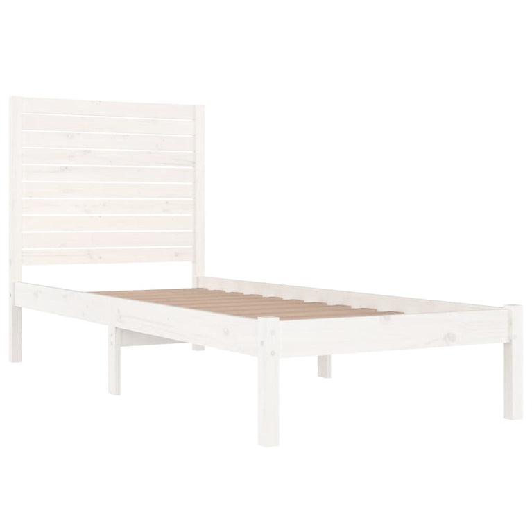 Bedframe massief hout wit 90x190 cm 3FT6 Single