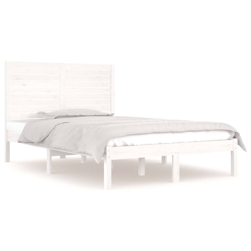Bedframe massief hout wit 135x190 cm 4FT6 Double