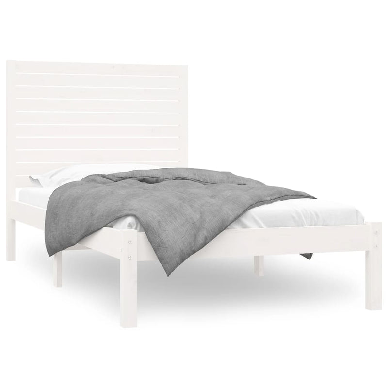 Bedframe massief hout wit 90x200 cm