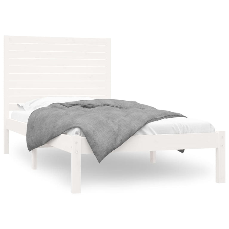 Bedframe massief hout wit 100x200 cm