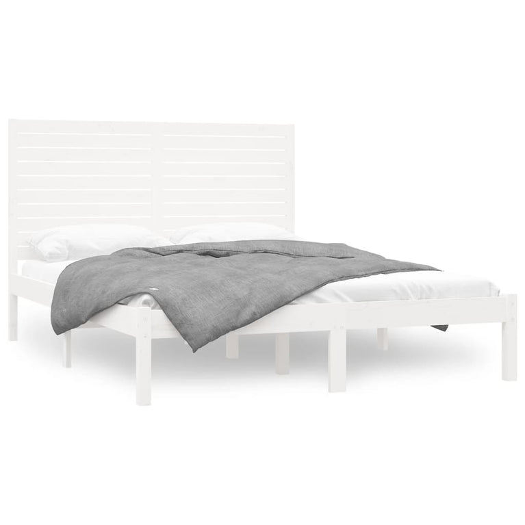 Bedframe massief hout wit 120x200 cm