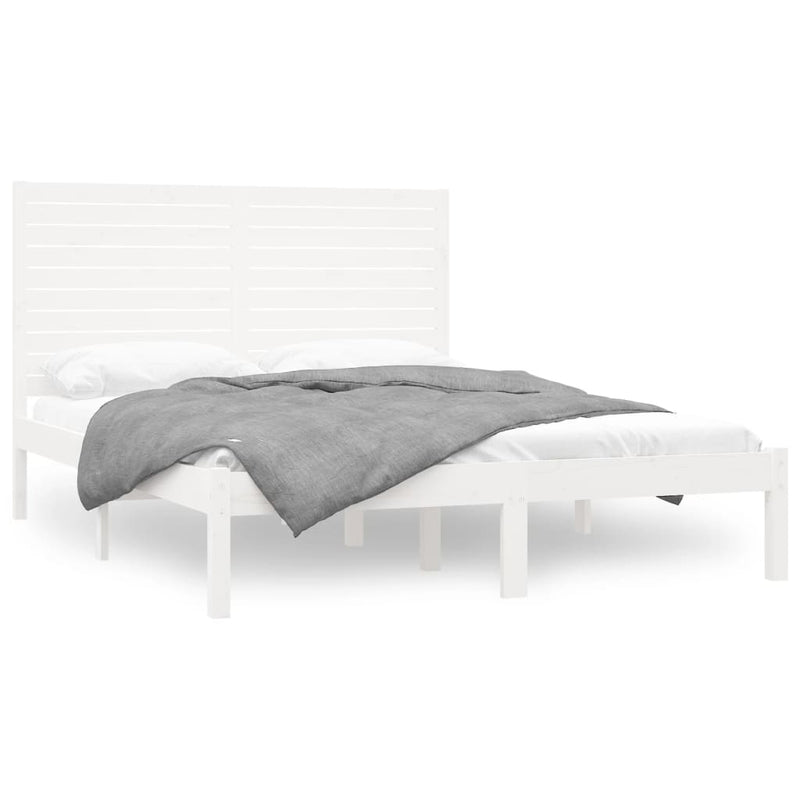 Bedframe massief hout wit 120x200 cm