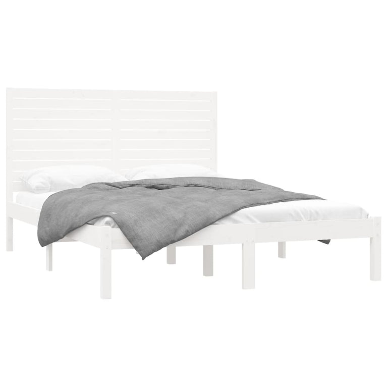 Bedframe massief hout wit 120x200 cm