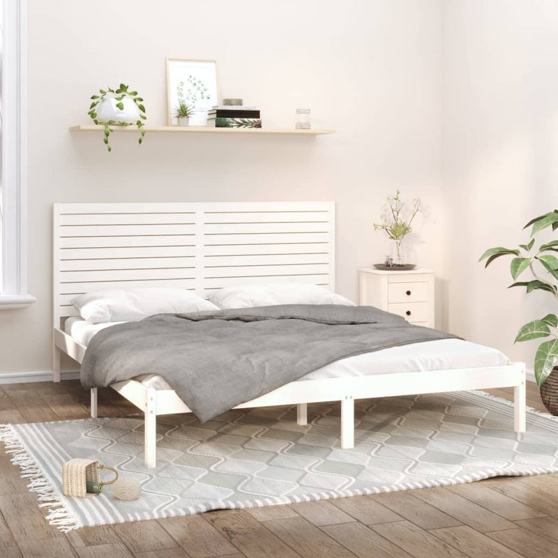 Bedframe massief hout wit 180x200 cm 6FT Super King